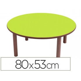 Mesa madera mobeduc t2 redonda con tapa laminada haya diametro 80 cm