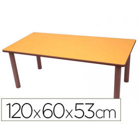 Mesa madera mobeduc t2 rectangular con tapa laminada haya 120x60 cm