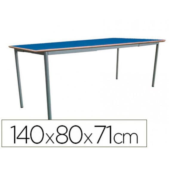 Mesa extensible mobeduc t5 estructura cuadrada patas de tubo metal tablero mdf laminado extensible 140x80 cm