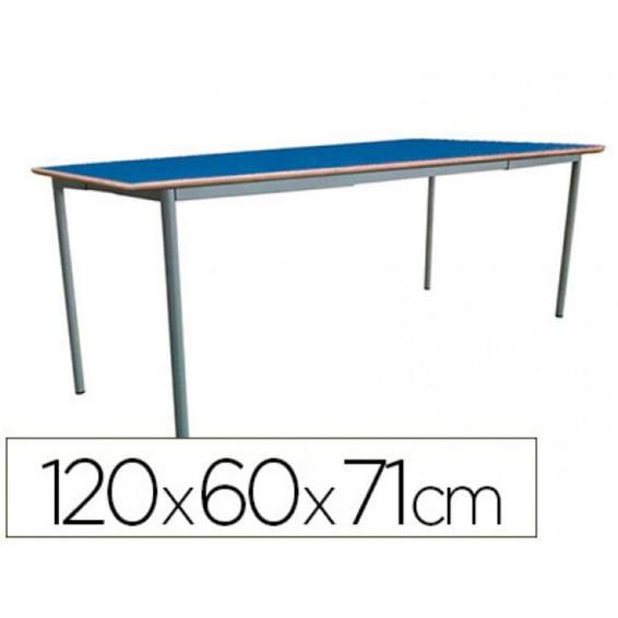 Mesa extensible mobeduc t5 estructura cuadrada patas de tubo metal tablero mdf laminado extensible 120x60 cm