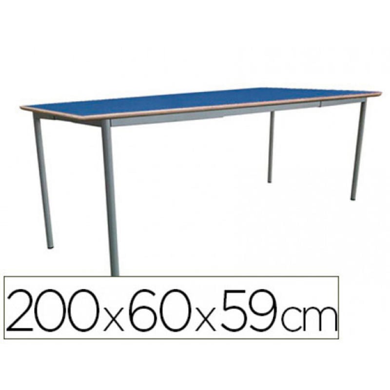 Mesa infantil mobeduc t3 extensible estructura cuadrada patas de tubo metal tablero mdf laminado 200x60