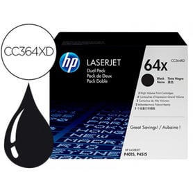 Toner hp laserjet 64 x p4015 p4515 negro pack de 2 unidades 24000 paginas