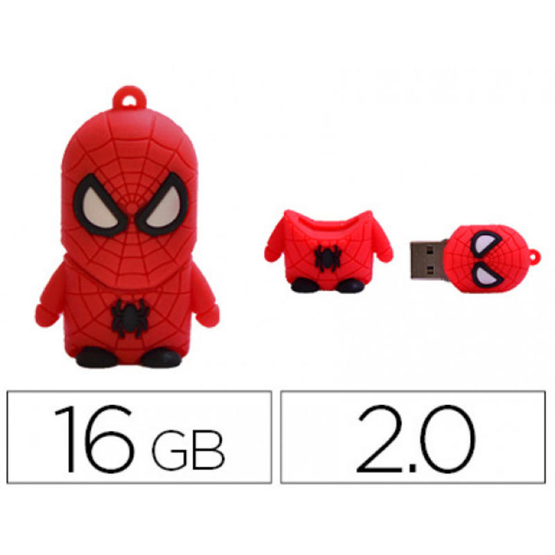 Memoria usb techonetech flash drive 16 gb 2.0 super spider