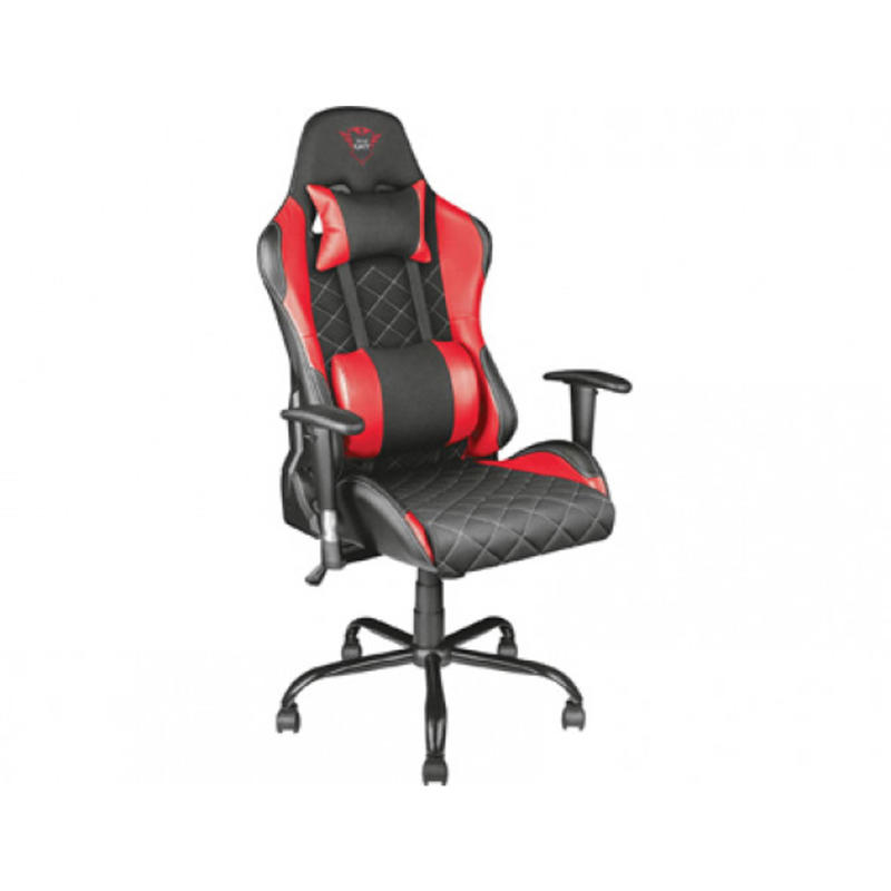 Silla trust resto gaming chair gxt 707r giratoria asiento reclinable con bloqueo negro/rojo