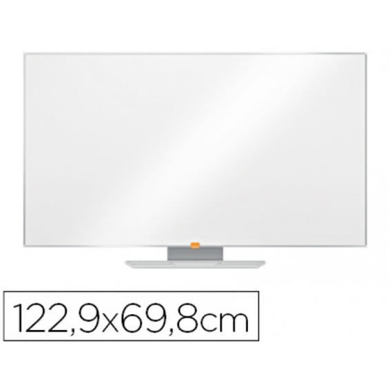 Pizarra blanca nobo nano clean magnetica acero widescreen 55" bandejas para rotuladores 698x15x1229 mm