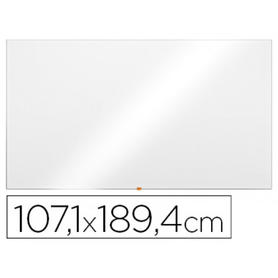 Pizarra blanca nobo magnetica acero vitrificado widescreen 85" con bandejas para rotuladores 1071x15x1894 mm