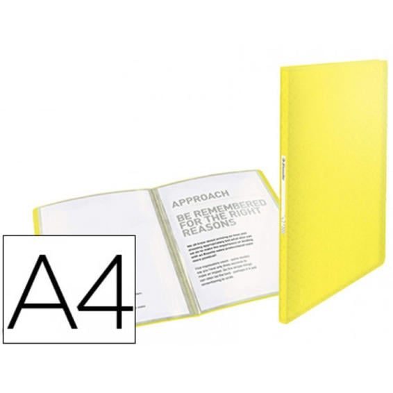 Carpeta esselte escaparate colour ice 40 fundas polipropileno din a4 color amarillo