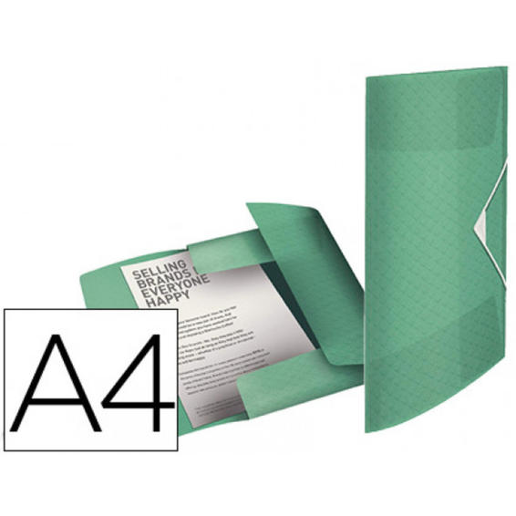 Carpeta esselte gomas tres solapas colour ice polipropileno din a4 color verde