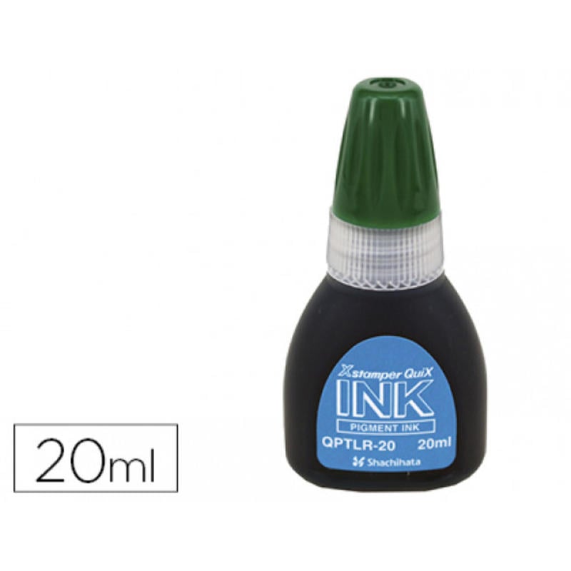 Tinta xstamper quix para sellos verde bote de 20 ml