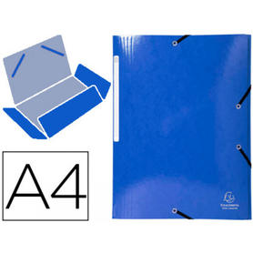 Carpeta exacompta iderama gomas carton laminado 425 gr tres solapas din a4 azul oscuro