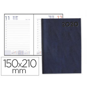 Agenda encuadernada liderpapel corfu 15x21 cm 2020 dia pagina color azul papel 60 gr
