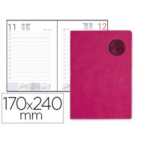 Agenda encuadernada liderpapel kilkis 17x24 cm 2020 dia pagina color rosa papel 70 gr
