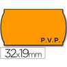 Etiquetas meto onduladas 32 x 19 mm pvp fn. adh 2 -fluor naranja -rollo 1000 etiquetas