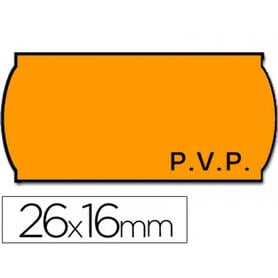 Etiquetas meto onduladas 26 x 16 mm pvp fn. adh 2 -fluor naranja -rollo 1200 etiquetas