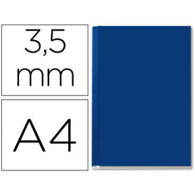 Tapa de encuadernacion channel rigida 35562 azul lomo aa capacidad 10/35 hojas