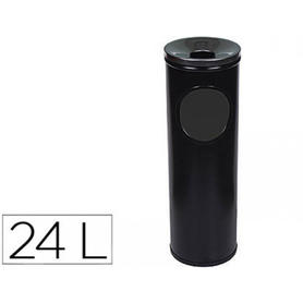 Cenicero papelera redondo 401 negro -metalico -medida 66x21.5 cm