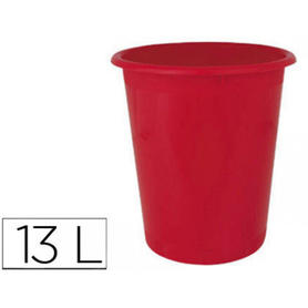 Papelera plastico ensto stand 290 mm de diametro 320 mm de altura 13 litros rojo