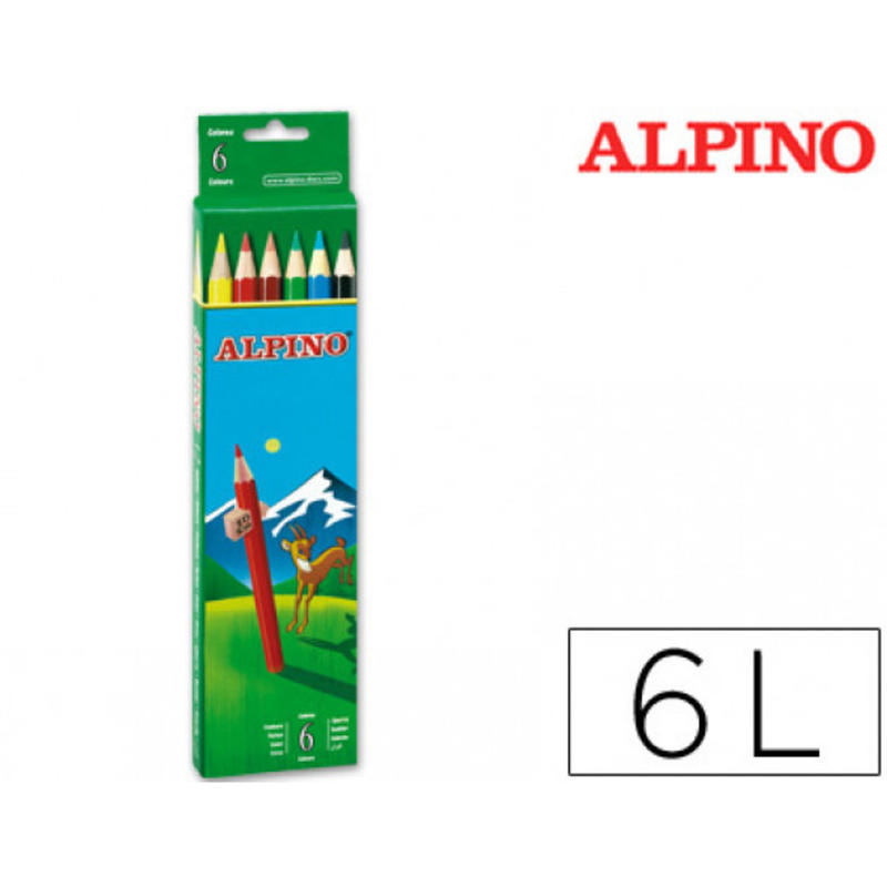 Lapices de colores alpino 653 c/ de 6 colores largos