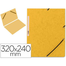 Carpeta q-connect gomas kf00454 carton simil-prespan 320x243 mm lomo de 3 cm color amarilla