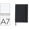 Libreta liderpapel simil piel a7 120 hojas 70g/m2 horizontal sin margen negro - LG06