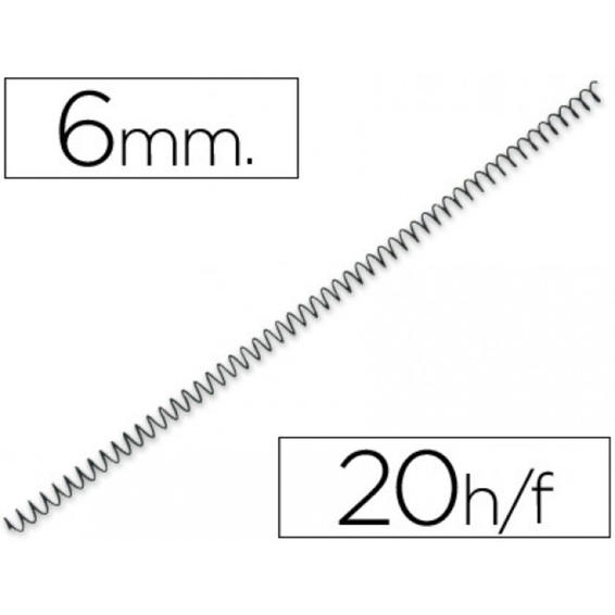 Espiral metalico yosan negro paso 56 4:1 6 mm calibre 1,00 mm