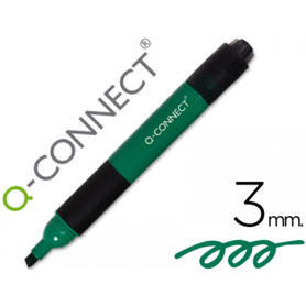Rotulador q-connect marcador permanente verde punta redonda3 mm