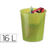 Papelera plastico q-connect verde translucido 16 litros - KF15260