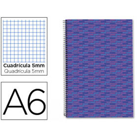 Cuaderno espiral liderpapel a6 micro multilider tapa forrada 140h 70g cuadro 5mm 5 bandas lila