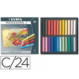 Tiza pastel lyra estuche carton de 24 unidades colores surtidos
