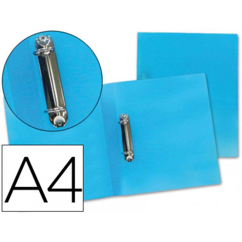 Carpeta liderpapel 2 anillas mixtas 25 mm 43472 polipropileno din a4 azul serie frosty