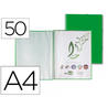 Carpeta liderpapel escaparate con espiral 50 fundas polipropileno din a4 verde - EC19