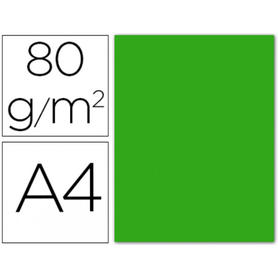 Papel color liderpapel a4 80g/m2 verde paquete de 15