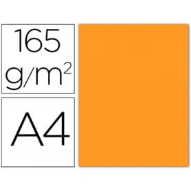 Papel color liderpapel a4 165g / m2 naranja paquete de 9