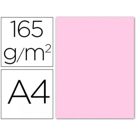 Papel color liderpapel a4 165g / m2 rosa pastel paquete de 9