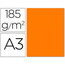 Cartulina guarro din a3 naranja fluorescente 185 gr paquete 50 h