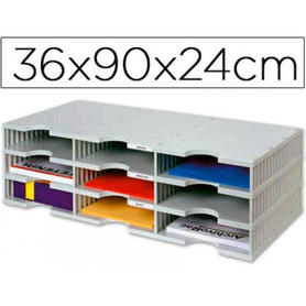 Archivador modular archivodoc trio estandar con 9 casillas 360x900x240mm