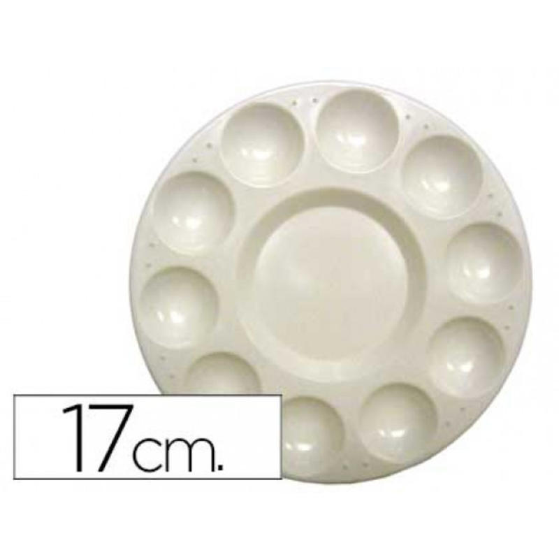 Paleta plastico artist circular con 10 huecos tamaño 17cm