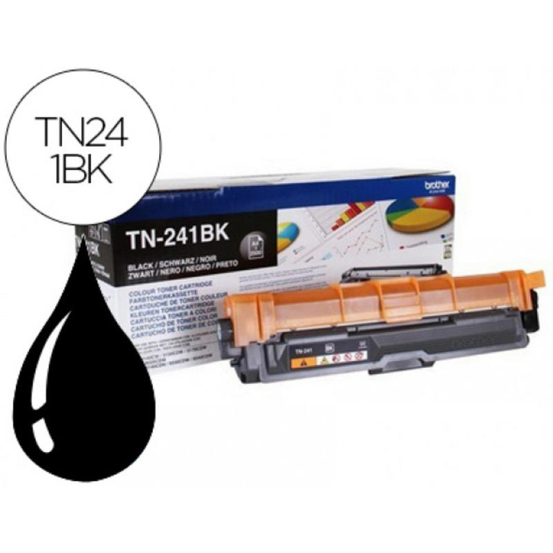 Toner brother tn-241bk hl3140 hl3170 hl3150 dcp9020 mfc9140 mfc9330 mfc9340 negro 2500 pag