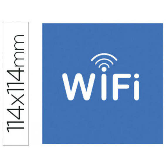 Etiqueta adhesiva apli de señalizacion simbolo wifi 114x114 mm