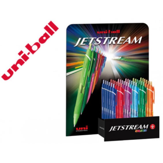 Boligrafo uni-ball jet stream sxn-157c retractil expositor 36 unidades colores surtidos