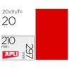Etiqueta adhesiva impresora Apli 210x297mm permanente rectangular rojo 20 etiquetas en 20 hojas din a4