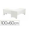 Ala para mesa rocada serie work 100x60 cm derecha o izquierda acabado aw04 blanco/blanco