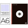 Cuaderno espiral liderpapel a6 micro antartik tapa forrada 100h 100 gr cuadro 5 mm 4 bandas color negro - KD77