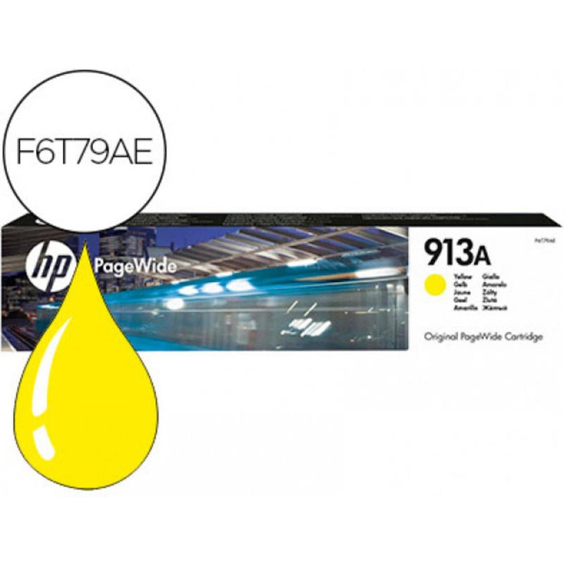 Ink-jet hp jet 913a pagewide 352 / 377 / 452 / 477 / p55250 / p57750 amarillo 3000 paginas