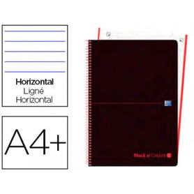 Cuaderno espiral oxford ebook 1 tapa plastico din a4+ 80 h horizontal blackn colors turquesa