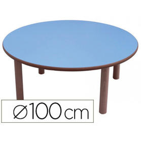 Mesa redonda mobeduc talla 0 tapa en laminado y mdf patas en madera de haya. diametro 100 cm talla 0-3