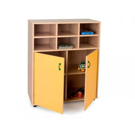 Mueble madera mobeduc intermedio armario y casillero haya/blanco 90x112x40 cm