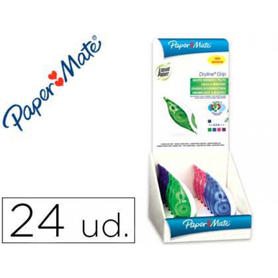 Corrector liquid paper cinta dryline 5 mm x 8,5 mt expositor de 24 unidades colores surtidos