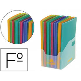 Carpeta escaparate carchivo fundas soldadas folio expositor de 19 unidades colores translucidos surtidos
