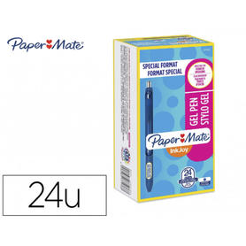 Boligrafo paper mate inkjoy retractil gel pen trazo 0,7 mm azul pack de 20+4 unidades